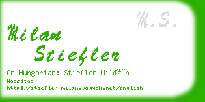 milan stiefler business card